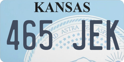 KS license plate 465JEK