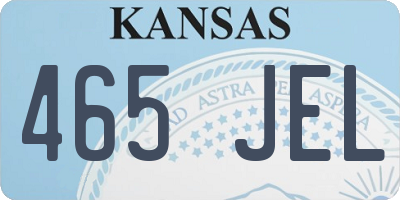 KS license plate 465JEL