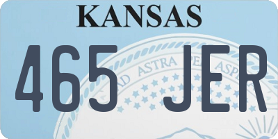 KS license plate 465JER