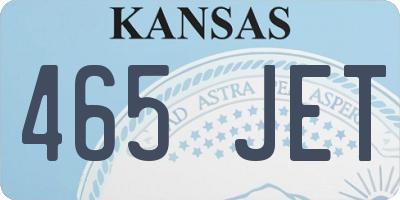 KS license plate 465JET