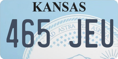 KS license plate 465JEU