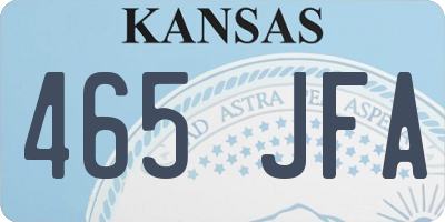 KS license plate 465JFA