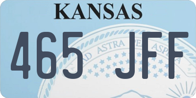 KS license plate 465JFF