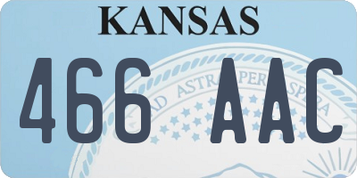 KS license plate 466AAC