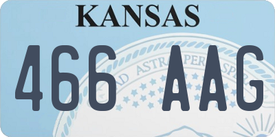 KS license plate 466AAG