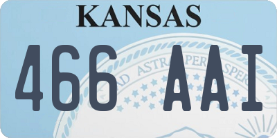 KS license plate 466AAI