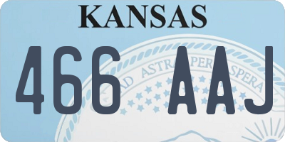 KS license plate 466AAJ