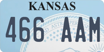 KS license plate 466AAM