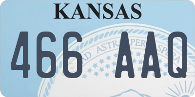 KS license plate 466AAQ