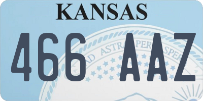 KS license plate 466AAZ