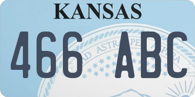 KS license plate 466ABC
