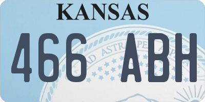 KS license plate 466ABH