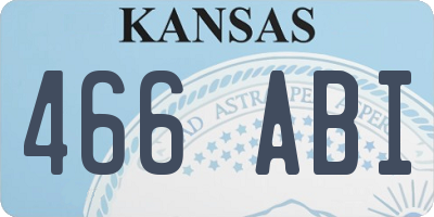 KS license plate 466ABI