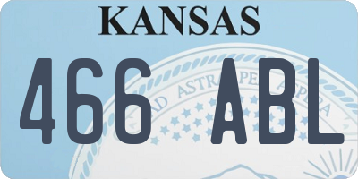 KS license plate 466ABL