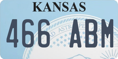 KS license plate 466ABM