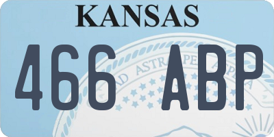 KS license plate 466ABP