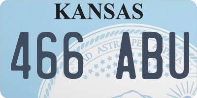 KS license plate 466ABU