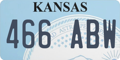 KS license plate 466ABW