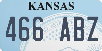 KS license plate 466ABZ