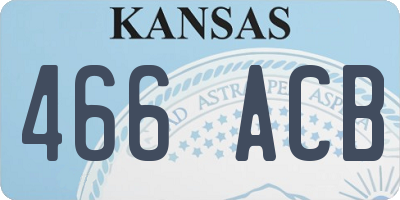 KS license plate 466ACB