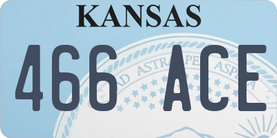KS license plate 466ACE