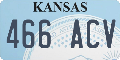 KS license plate 466ACV