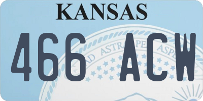 KS license plate 466ACW
