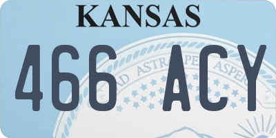 KS license plate 466ACY
