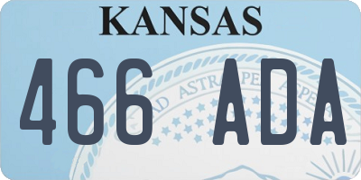 KS license plate 466ADA