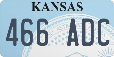 KS license plate 466ADC