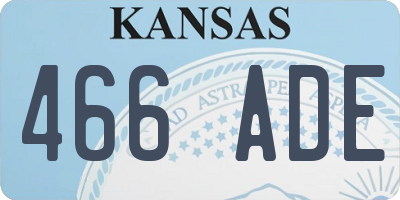 KS license plate 466ADE
