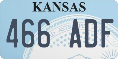 KS license plate 466ADF