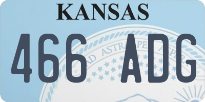 KS license plate 466ADG