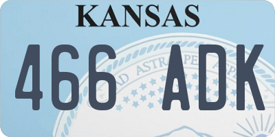 KS license plate 466ADK