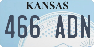 KS license plate 466ADN