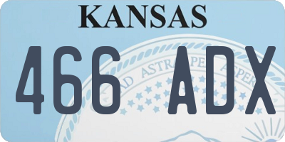 KS license plate 466ADX