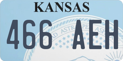 KS license plate 466AEH