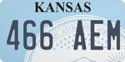 KS license plate 466AEM
