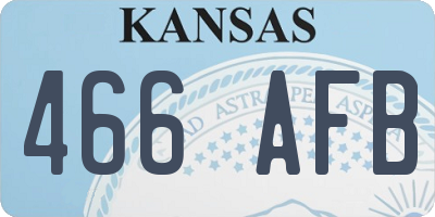 KS license plate 466AFB