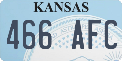 KS license plate 466AFC