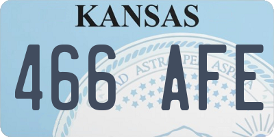 KS license plate 466AFE