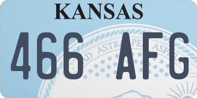 KS license plate 466AFG