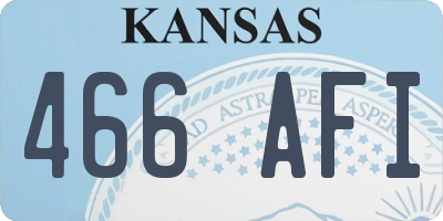 KS license plate 466AFI