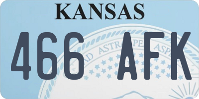 KS license plate 466AFK