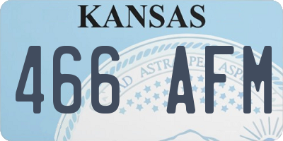 KS license plate 466AFM