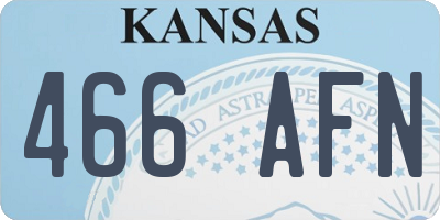 KS license plate 466AFN