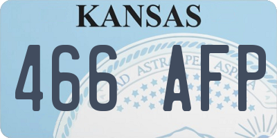 KS license plate 466AFP