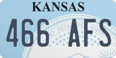 KS license plate 466AFS