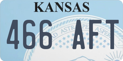 KS license plate 466AFT