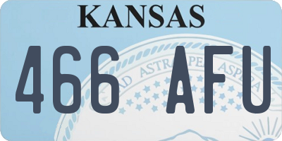 KS license plate 466AFU